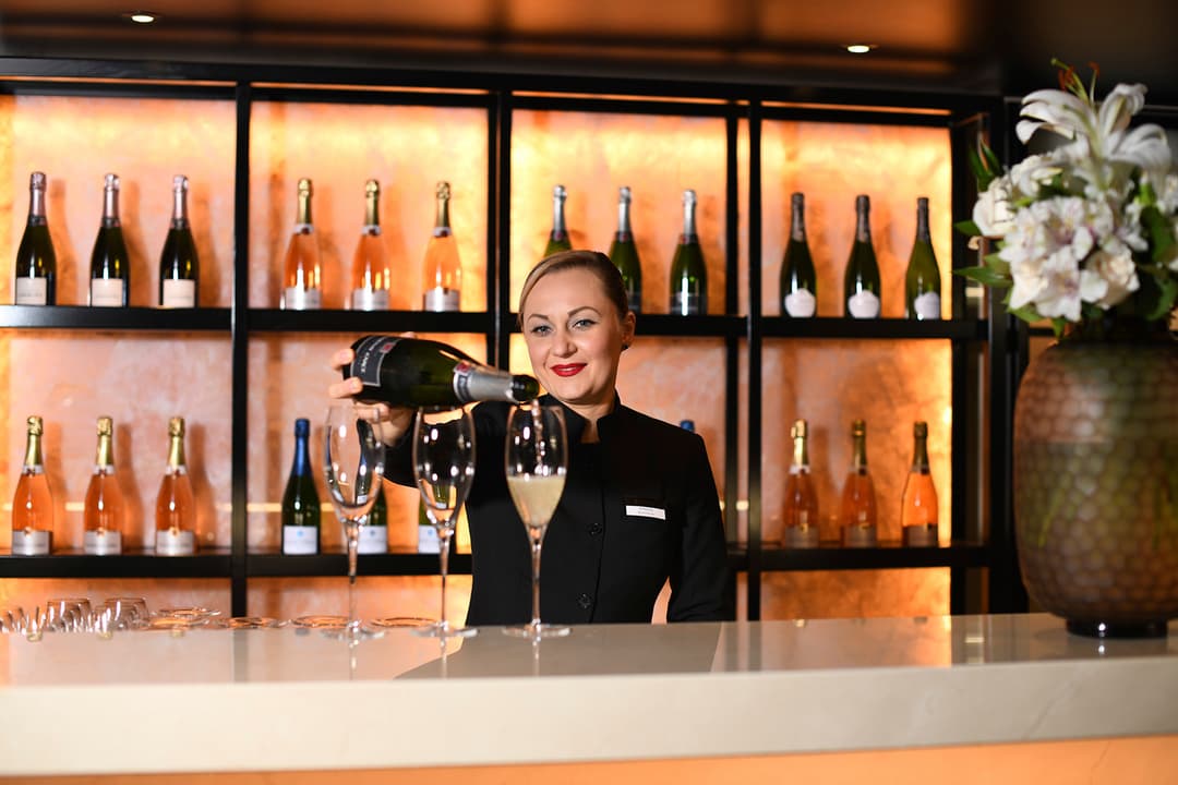 Scenic Eclipse Lumière Champagne Bar Katerina Sommelier