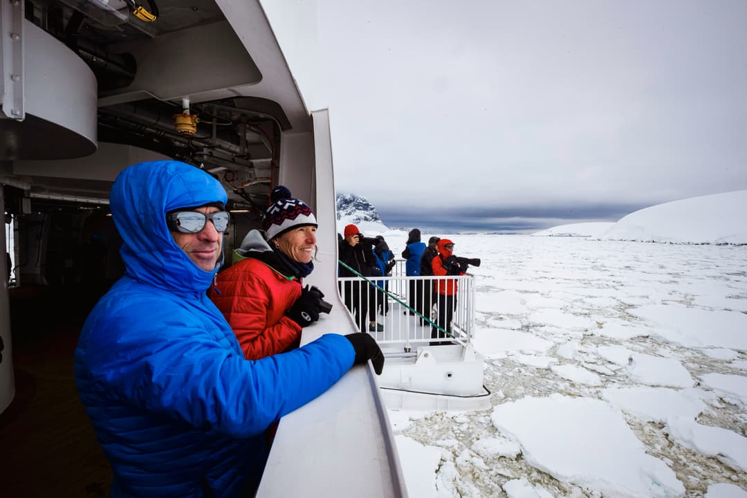Ae Expeditions, Passengers Use Hydraulic Viewing Platforms Onboard Greg Mortimer, Antarctica; Scott Portelli
