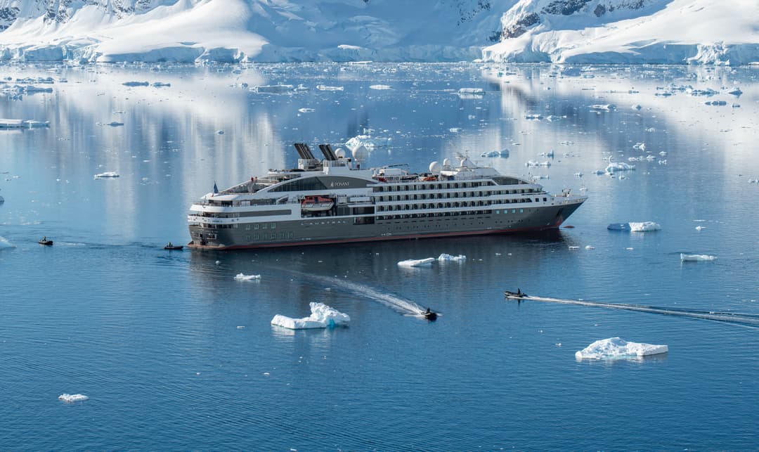 Ponant, L'austral Antarctica Exterior With Zodiacs ©Studio Ponant Olivier Blaud