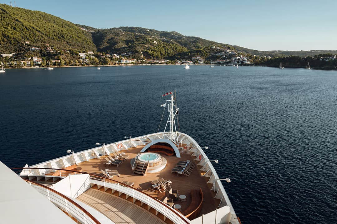 Seabourn Encore Bow Whirlpool In Skiathos ©Allison Anderson