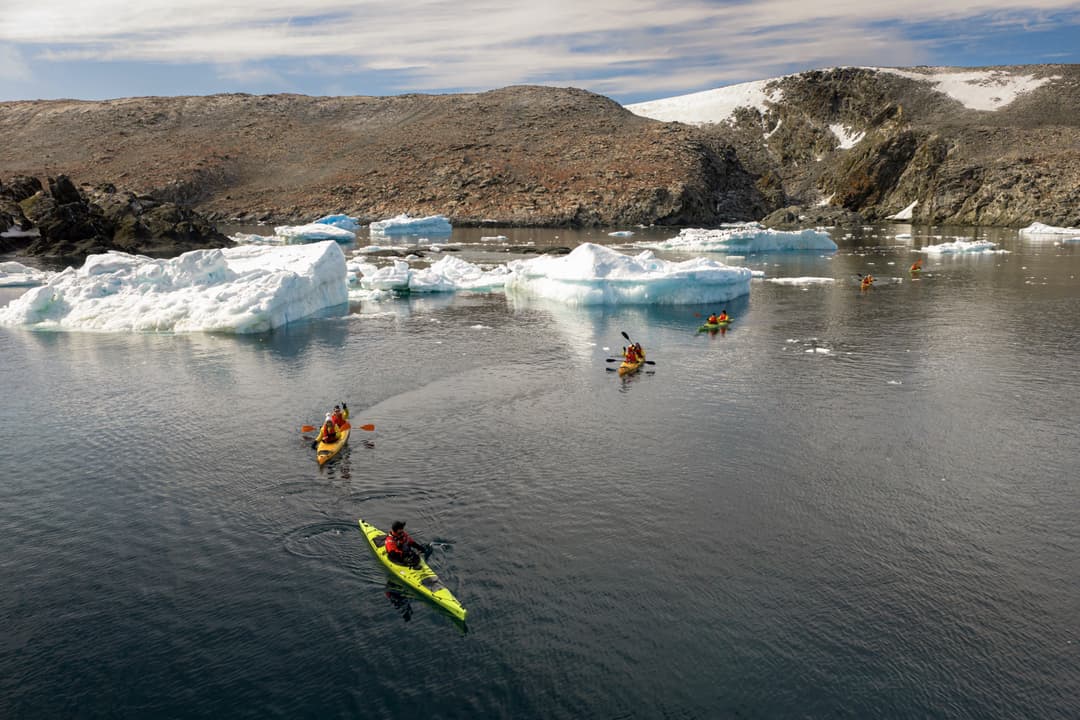 Swan Hellenic Kayaks Heroine Island ©Adam Laister